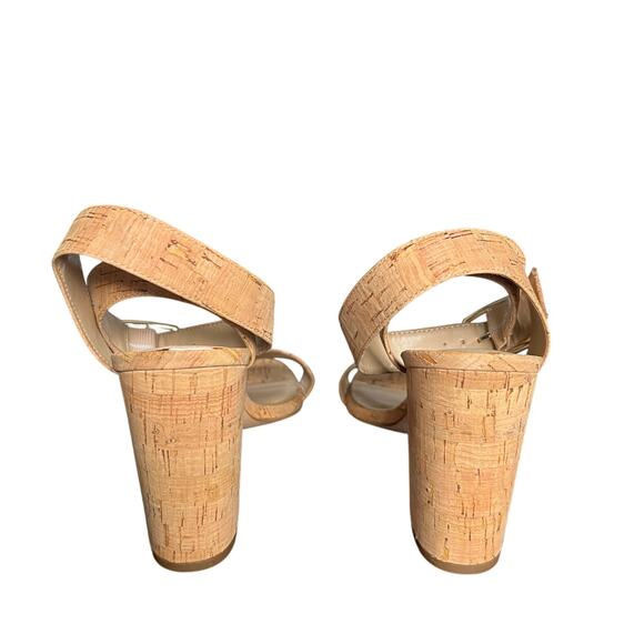 Ann Taylor Leda Natural Cork Block High Heel Sandal Size 8 1/2 - Picture 5 of 10